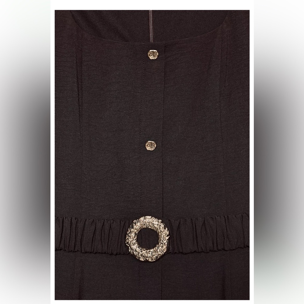 Zara Dark Brown Button-Down Midi Dress - Picture 5 of 7